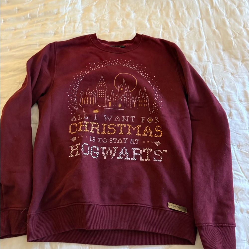 Maroon Hogwarts Christmas Sweatshirt